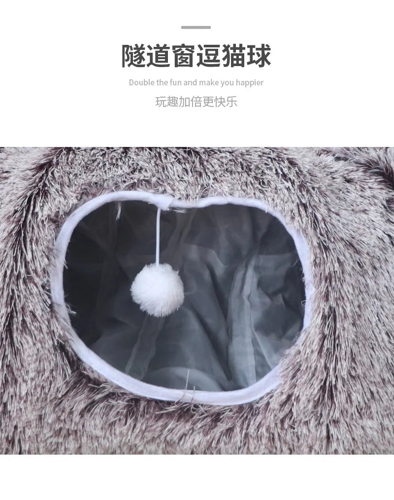 Warm Enclosed Cat Bed Tunnel